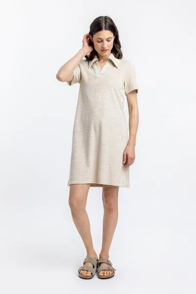 Rotholz Rotholz Polo Kleid aus Bio Frottee, Sand, – Produktbild 3 von 4
