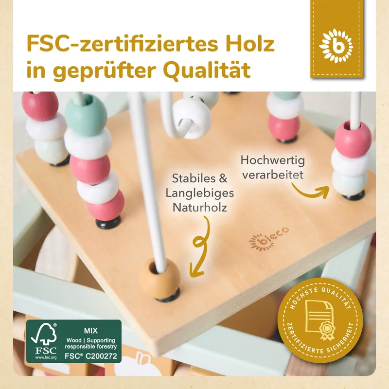 Bieco Bieco Motorikwürfel Berry - ab 12 Monate, Rosa, – Produktbild 3 von 3