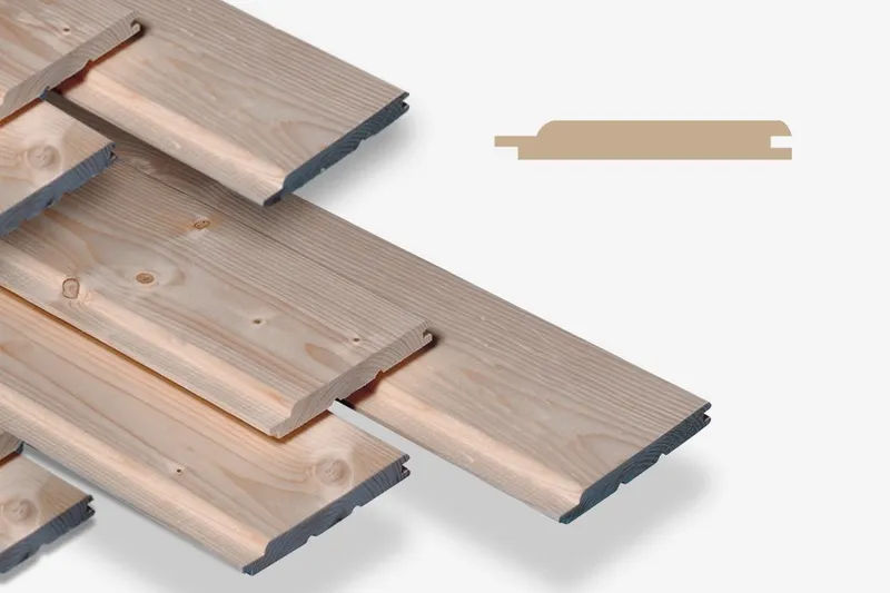 woodstore24 Fassadenverkleidung aus Fichte/ Tanne - Massivholz, 14 x 121 x mm, Rundprofil (PE = 6 Stk.) - Länge: 5,10 m – Produktbild 1 von 1