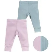 People Wear Organic People Wear Organic Leggings, 2er Pack, uni flieder und blau, Bio-Baumwolle – Produktbild 1 von 1