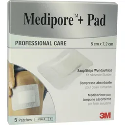 Solventum Germany MEDIPORE+Pad 3M 5x7,2cm 3562NP Pflaster 5 St Pflaster – Produktbild 1 von 1