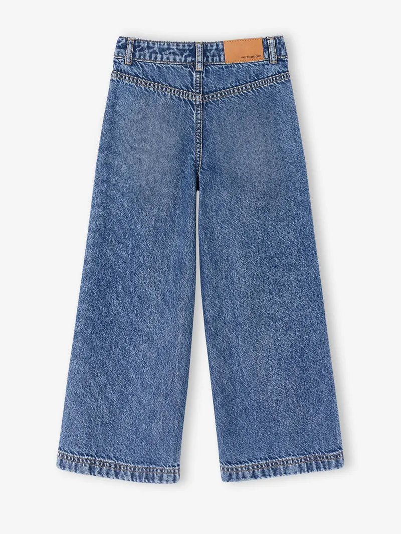 Vertbaudet Vertbaudet Weite Jeans Mädchen mit Herztaschen, Mittelblau, – Produktbild 4 von 4