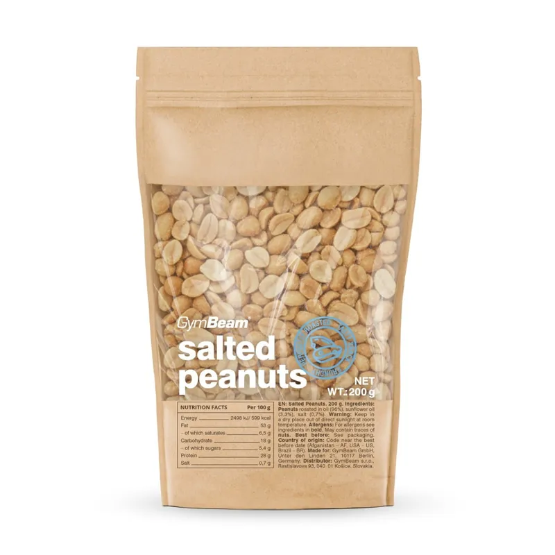 GymBeam Food GymBeam Geröstete und gesalzene Erdnüsse 200 g – Produktbild 1 von 1