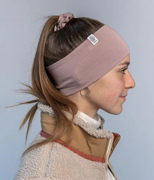 obumi obumi STIRNBAND BREIT AUS BIO JERSEY IN VIELEN FARBEN, Woodrose, – Produktbild 4 von 4