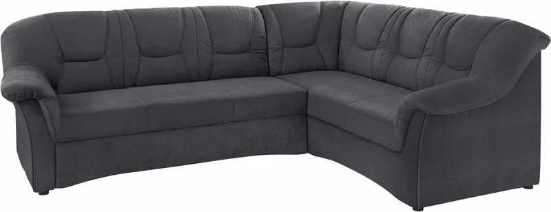 DOMO collection Ecksofa SARAFINA 240x190 cm, auch mit Federkern für mehr Sitzkomfort!, whlw. mit Bettfunktion, elegantes Design, L-Form, Braun, – Produktbild 3 von 5