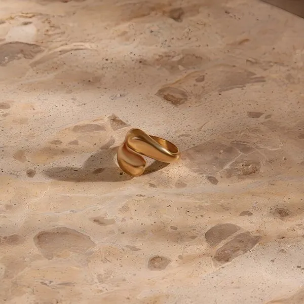 ELEKTROPULLI Größenvariabler Round Ring ca. Ø 18 - 20mm von Elektropulli, Gold, – Produktbild 4 von 4