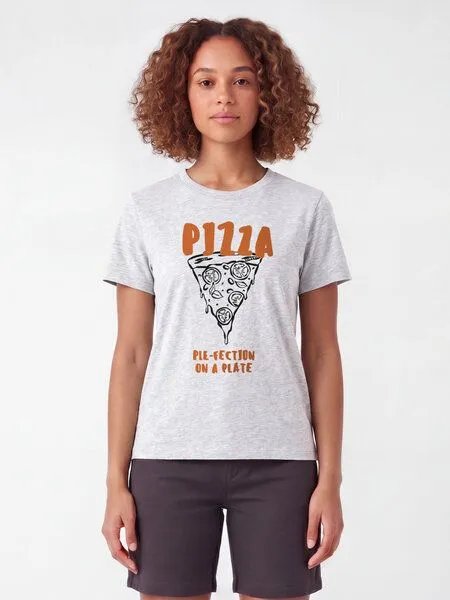 watapparel watapparel T-Shirt Frauen Pizza Perfection, Cool heather grey, – Produktbild 2 von 2