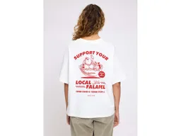 Mazine MAZINE Damen-Oversized-T-Shirt 'Back Print' mit Rundhalsausschnitt, falafel, Gr. XS – Produktbild 1 von 1