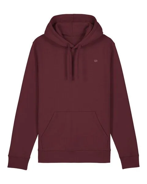 vis wear vis wear unisex Hoodie aus Bio-Baumwolle, Weinrot, – Produktbild 1 von 2