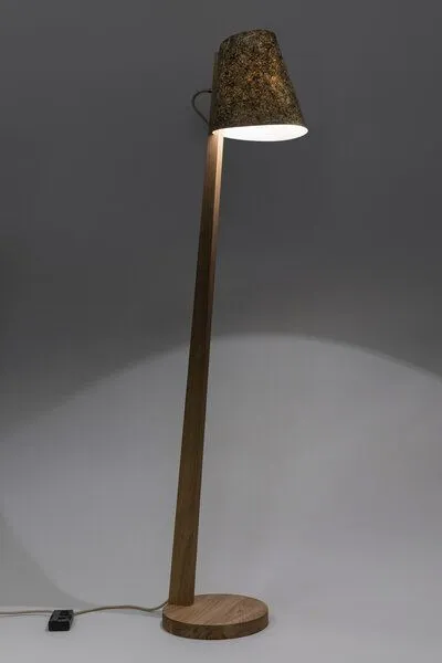 ALMUT von Wildheim ALMUT von Wildheim Handgemachte Stehlampe aus Eiche Lampenschirm aus Naturmaterialien, Almwiese (grün/bunt), – Produktbild 3 von 4