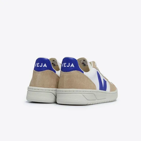 Veja Veja Sneaker Herren - V-10 Chromefree Leather, White paros sahara (blau), – Produktbild 3 von 3