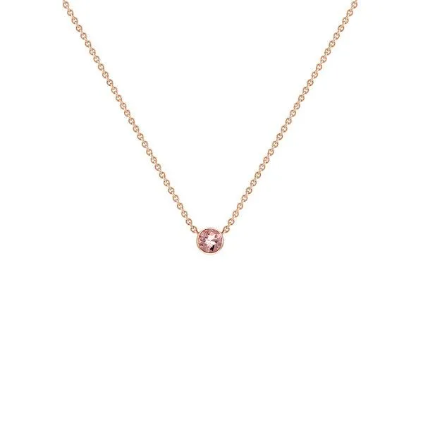 Eppi Eppi Silberne minimalistische Kette mit einem Morganit Glosie, Rosa, – Produktbild 1 von 3