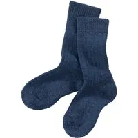 hirsch natur Kindersocken Bio-Schurwolle Plüsch melange-blau Gr.21-22 – Produktbild 1 von 1