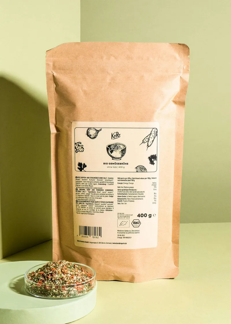 KoRo Bio Gemüsebrühe ohne Salz 400 g – Produktbild 2 von 5