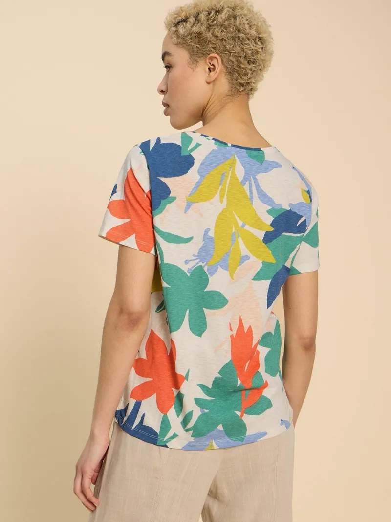 White Stuff Abbie T-Shirt mit Print - 50, Weiß print, – Produktbild 4 von 4