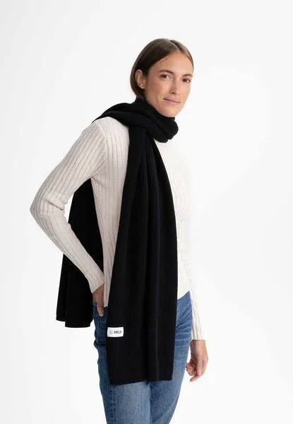 MELA MELA Rippstrick Schal Style NAGNA aus 100% Bio-Baumwolle, Schwarz, – Produktbild 2 von 3