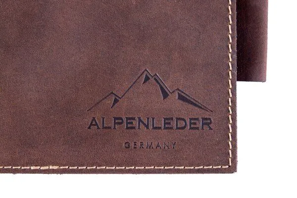 Alpenleder Alpenleder Notizbuch SCHILLER DIN A5, Old havanna (dunkelbraun), – Produktbild 3 von 4