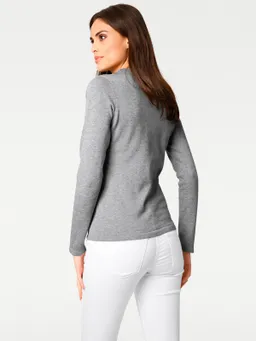 heine V-Ausschnitt-Pullover grau-melange – Produktbild 1 von 1