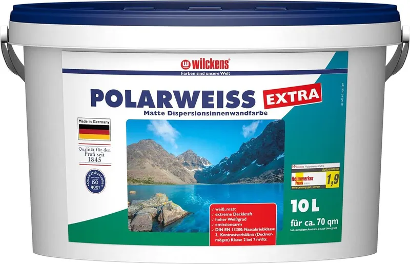 Wilckens Farben Wilckens Farben Wandfarbe Polarweiss Extra 10l – Produktbild 2 von 3