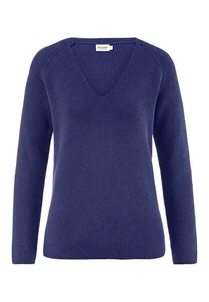 hessnatur hessnatur Strick Pullover Regular aus reiner Bio-Baumwolle, Irisblau, – Produktbild 3 von 4