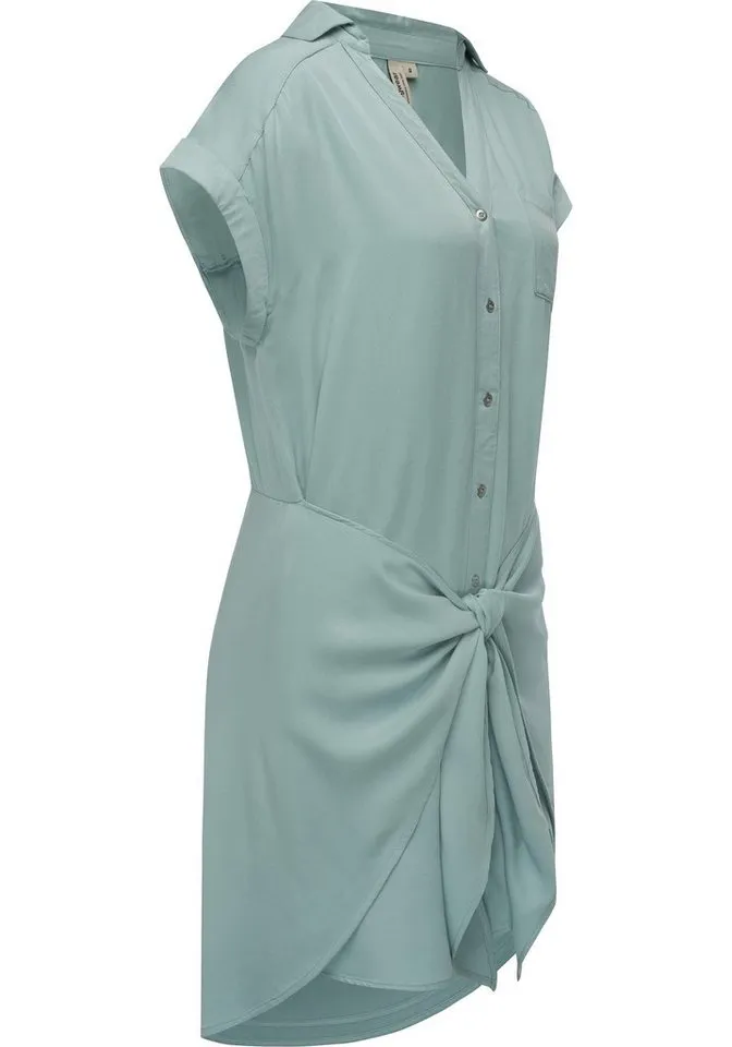 ragwear ragwear Blusenkleid Bahaya stylisches Damen Sommerkleid mit Bindeband, Blau, – Produktbild 2 von 3
