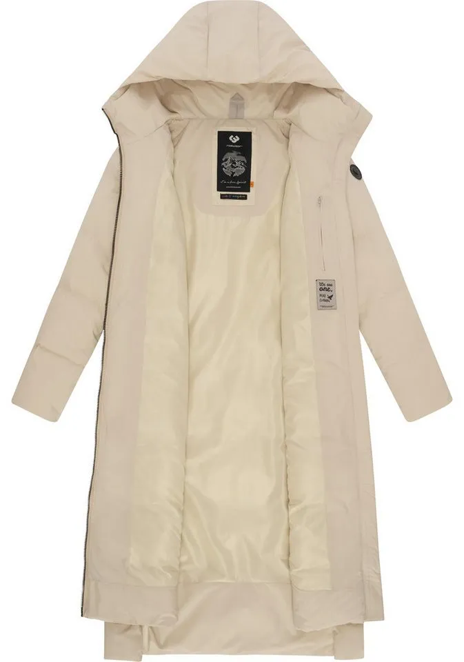 ragwear ragwear Wintermantel Patrise Extralanger Damen Winter Steppmantel mit Gehschlitzen, Braun, – Produktbild 1 von 4
