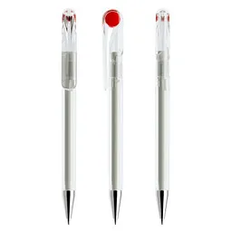 prodir prodir® Drehkugelschreiber DS1 TTC Twist, blaue Mine, klar/rot, Rot / transparent, – Produktbild 1 von 1