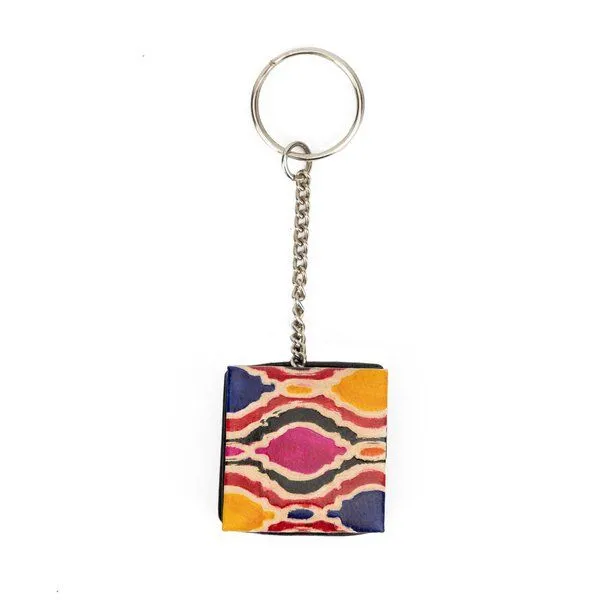 El Puente El Puente Mini-Münztäschchen "Oria" | Fair Trade & Handmade aus Indien, Orange,rot,schwarz, – Produktbild 2 von 3