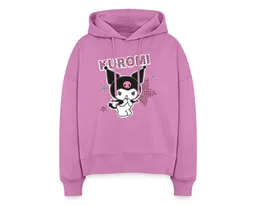 Spreadshirt Hoodie Kuromi Mit Schriftzug Leo Stil Frauen Boxy Organic Hoodie (1-tlg) – Produktbild 1 von 1