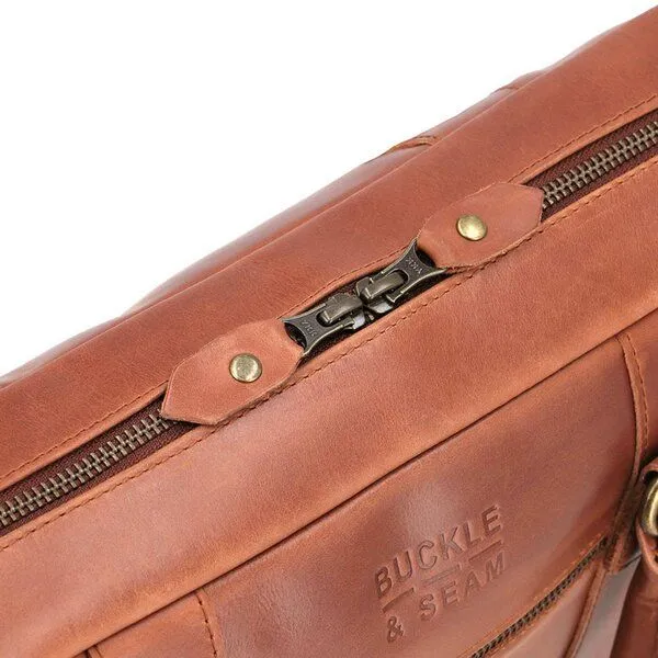 Buckle & Seam Buckle & Seam Leder Business Briefcase Everett, Cognac (innenfutter dots), – Produktbild 3 von 3