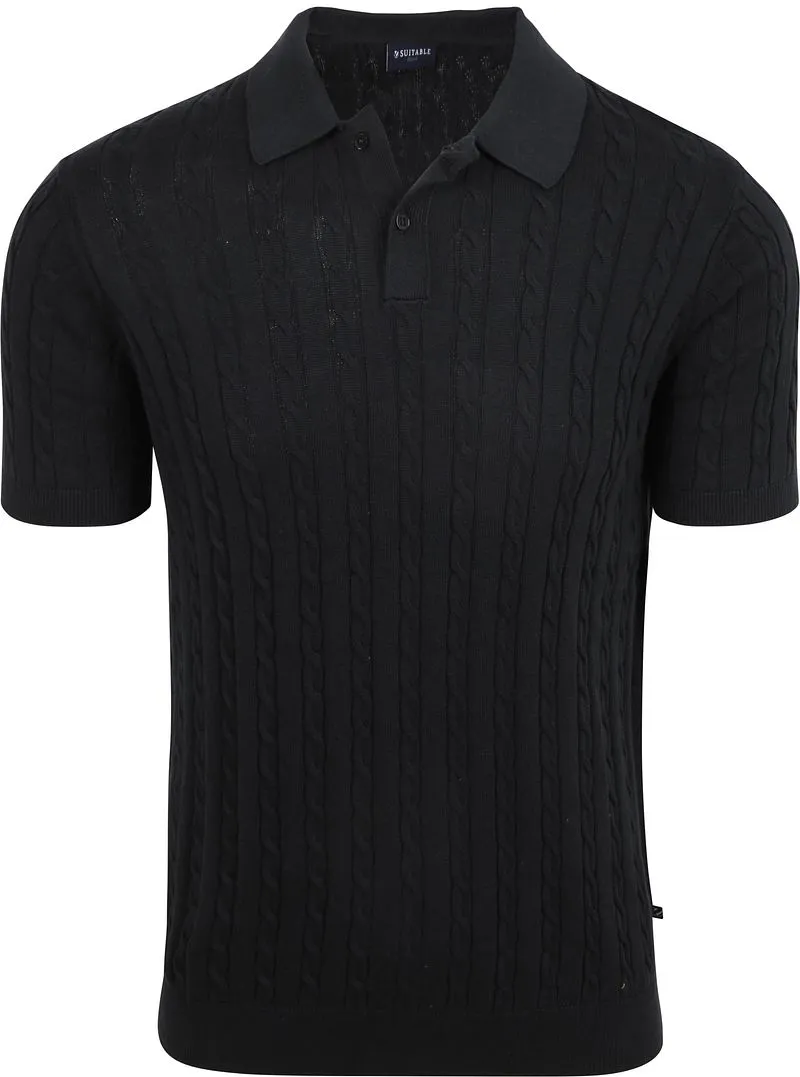 Suitable Suitable Respect Poloshirt Knit Cable Marine - Größe XXL, Dunkelblau, – Produktbild 2 von 5