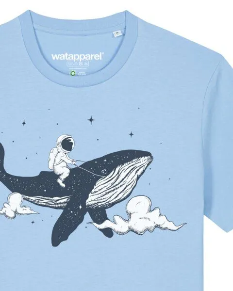 watapparel watapparel T-Shirt Unisex Spacewhale, Blue soul, – Produktbild 3 von 4