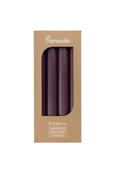 Tranquillo Handgearbeitete Stabkerzen GLUMI wine red 4er-Set, 20 cm - rot – Produktbild 4 von 4
