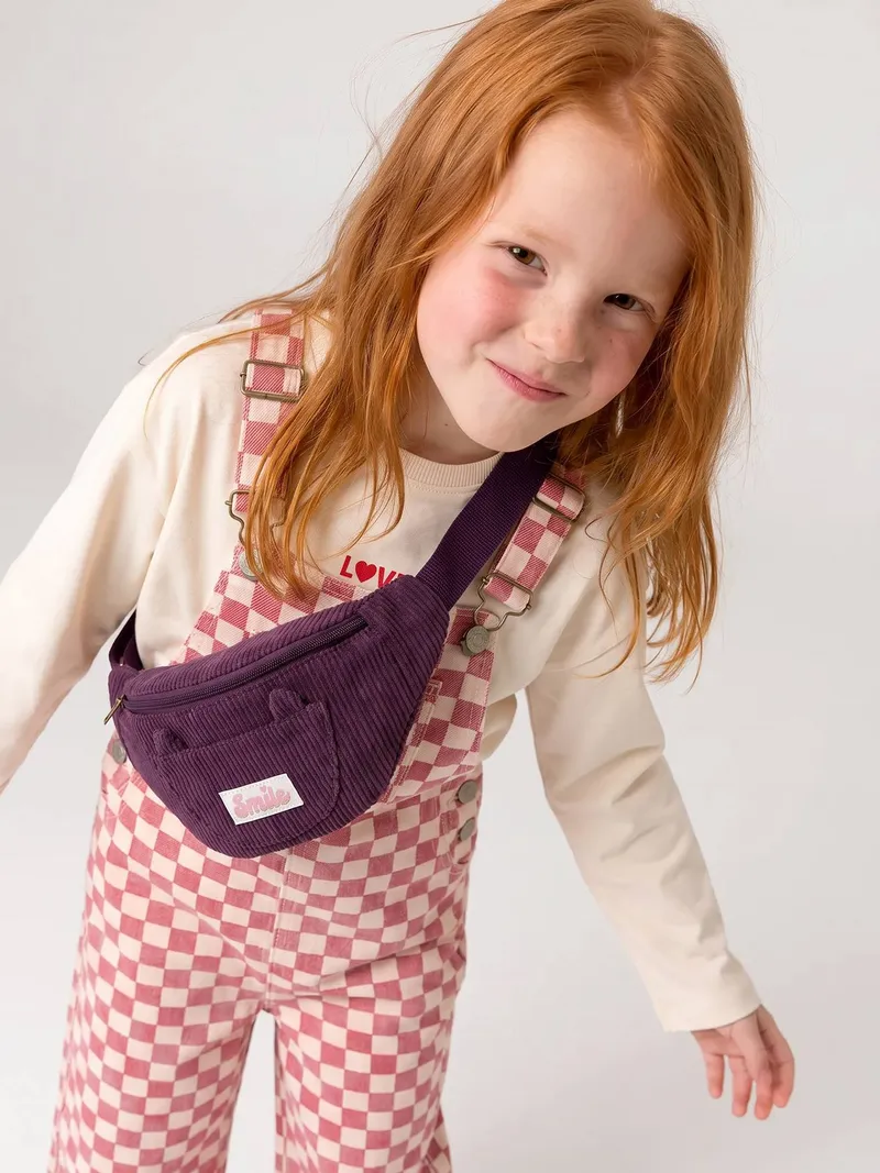 Vertbaudet Mädchen Bauchtasche mit Katzenohren, Pflaume, – Produktbild 1 von 3