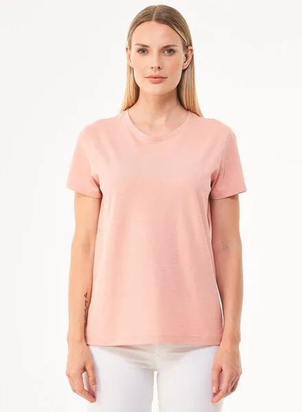 ORGANICATION ORGANICATION Damen Basic T-Shirt aus Bio-Baumwolle, Pink(salmon pink), – Produktbild 1 von 4