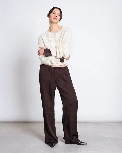 JAN N JUNE JAN N JUNE Weite Satinhose NALI, Zartbitter, – Produktbild 4 von 4