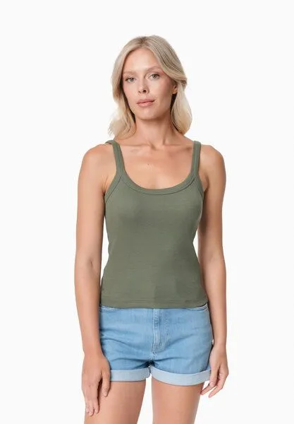 ORGANICATION ORGANICATION IPEEK | Ripp-Tanktop aus TENCEL Modal und Bio-Baumwolle, Olive, – Produktbild 1 von 4