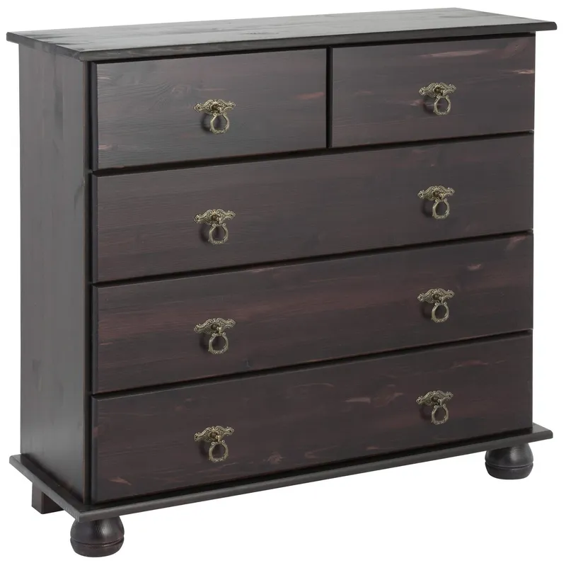OTTO home Kommode Finca, aus massivem Kiefernholz, mit Schubladen für Stauraummöglichkeiten, Beige|braun, – Produktbild 1 von 5
