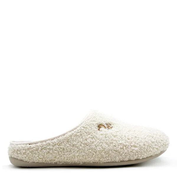 thies Veganer "thies ® Rec Teddy Slipper" aus ultraweichem, recyceltem Fell, Off white, – Produktbild 1 von 4