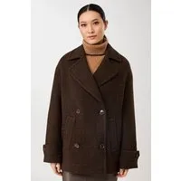 LangerChen LangerChen - Lange Jacke Cabanstyle in Fischgratmuster – Produktbild 1 von 1