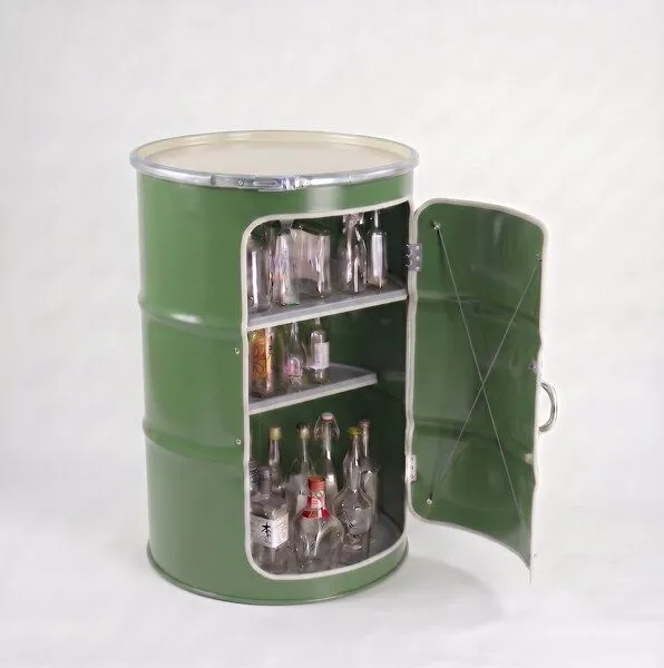 Lockengelöt Lockengelöt Hausbar aus einem Hamburger Ölfass, Resedagrün (gepulvert), – Produktbild 4 von 4
