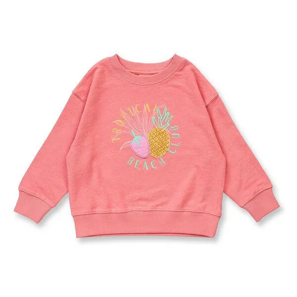 Sense Organics Sense Organics Kinder Sweatshirt, Modell DARI, Früchte-druck auf pfirsichrosa, – Produktbild 1 von 4