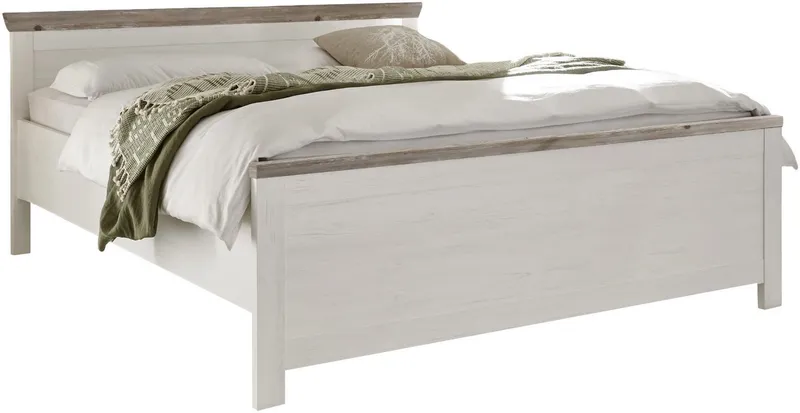 Home affaire Bett Florenz Doppelbett Landhausstil Bettgestell (100,140 oder 180/200cm), aus FSC®-zertifiziertem Holzwerkstoff, in 3 Breiten, Weiß, – Produktbild 2 von 8