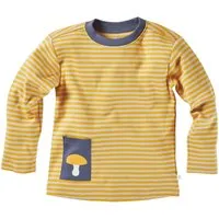 HANS NATUR Kinder Langarmshirt Bio-Baumwolle curry geringelt Gr.122/128 – Produktbild 1 von 1