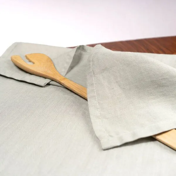 KUSHEL KUSHEL Leinen Tea Towel Duo, Cream linen beige, – Produktbild 4 von 4
