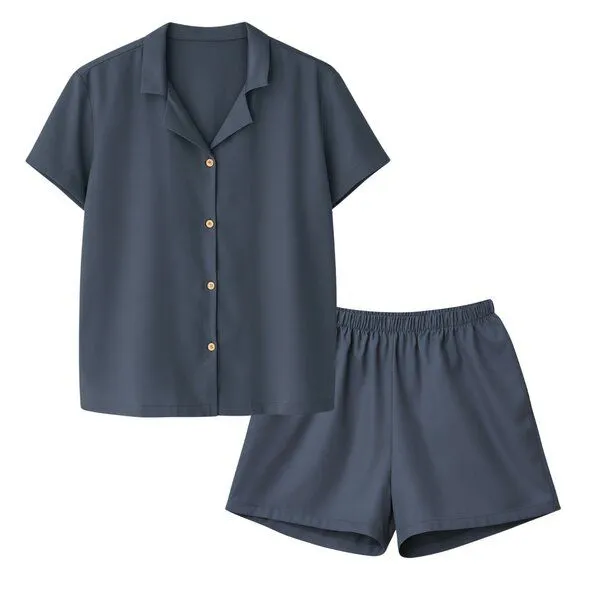 AGA.PIE AGA.PIE Damen Pyjama-Set Kurzarm aus 100% Lyocell aus Bambuscellulose, Salbei, – Produktbild 2 von 4