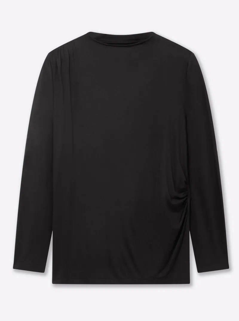 sheego sheego Langarmshirt schwarz, Schwarz, – Produktbild 1 von 2