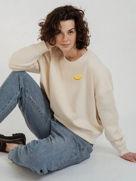 Kultgut Kultgut Artdesign - Goodness Pulloversweater im Boxistyle / Citrona, Natur, – Produktbild 1 von 3