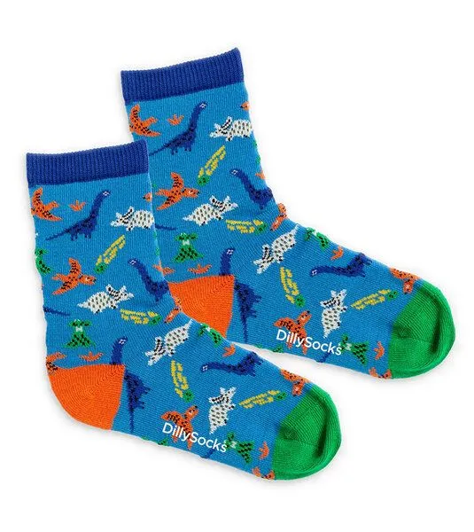 DillySocks DillySocks Kindersocken Lil Dinosaurs Superstars aus Biobaumwoll-Mix, Blau, – Produktbild 1 von 3