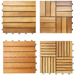 Casaria® Casaria Casaria Holzfliese Akazie Quattro Mosaik 30 x 30cm braun – Produktbild 1 von 1
